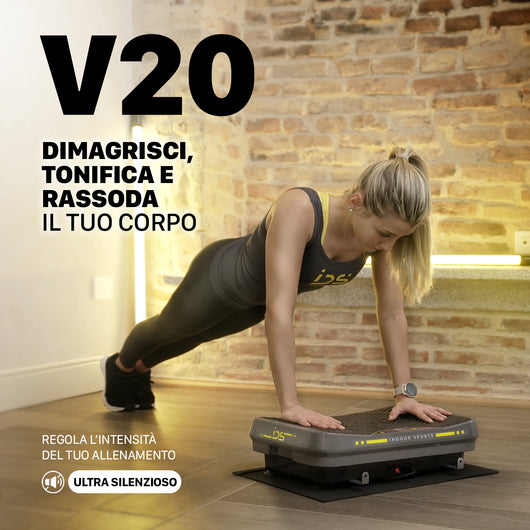 Pedana vibrante V20 | IDS Indoor Sports | Possibilità di regolare l'intensità dell'allenamento | Per tonificare e rassodare il corpo | Ultra silenzioso